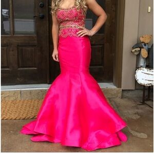 Mac Duggal Strapless Pink Gown